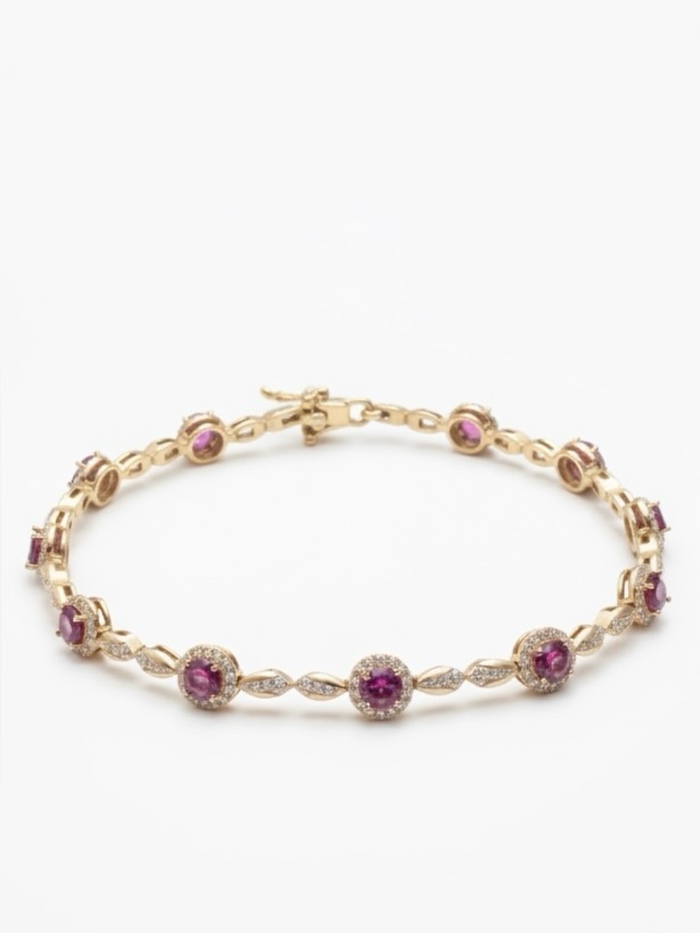 925 Amethyst/Moissanite Tennis Bracelet 7.5